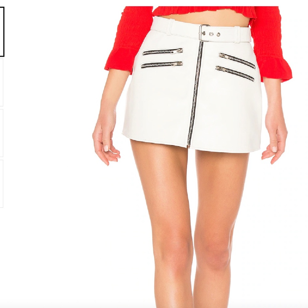 white leather skirt